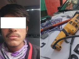 El detenido dijo llamarse Sergio Jeziel “N”, de 25 años, quien tras la detención fue puesto a disposición del Ministerio Público. ESPECIAL / POLICÍA DE GUADALAJARA