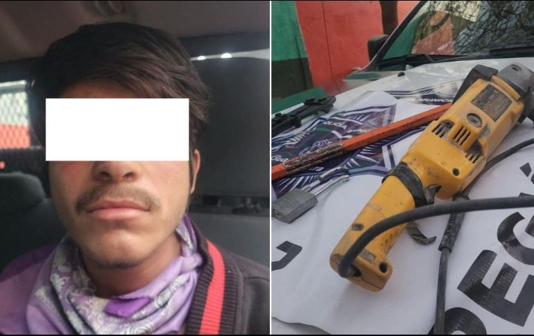 El detenido dijo llamarse Sergio Jeziel “N”, de 25 años, quien tras la detención fue puesto a disposición del Ministerio Público. ESPECIAL / POLICÍA DE GUADALAJARA