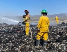 En el combate al fuego, participaron elementos de bomberos de Tlaltenango, Zacatecas, así como de Protección Civil estatal, Villa Guerrero y  Santa María. ESPECIAL.