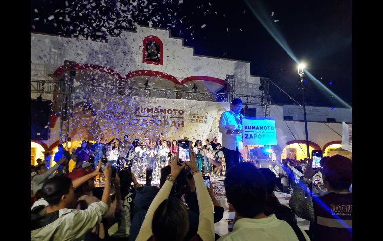 Pedro Kumamoto, candidato a la alcaldía de Zapopan por la coalición Sigamos Haciendo Historia (Morena, PT, Verde, Hagamos, Futuro), prometió que de ganar los comicios del 2 de junio, regresará la tranquilidad a Zapopan. EL INFORMADOR / J. Díaz