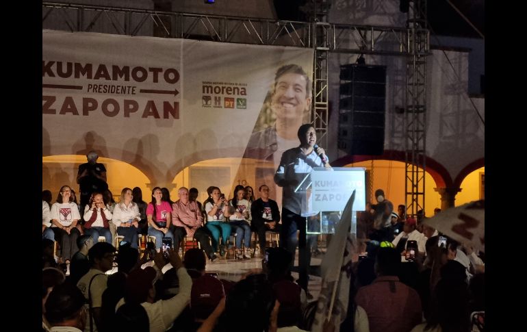 Pedro Kumamoto, candidato a la alcaldía de Zapopan por la coalición Sigamos Haciendo Historia (Morena, PT, Verde, Hagamos, Futuro), prometió que de ganar los comicios del 2 de junio, regresará la tranquilidad a Zapopan. EL INFORMADOR / J. Díaz