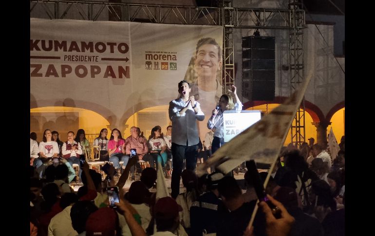 Pedro Kumamoto, candidato a la alcaldía de Zapopan por la coalición Sigamos Haciendo Historia (Morena, PT, Verde, Hagamos, Futuro), prometió que de ganar los comicios del 2 de junio, regresará la tranquilidad a Zapopan. EL INFORMADOR / J. Díaz