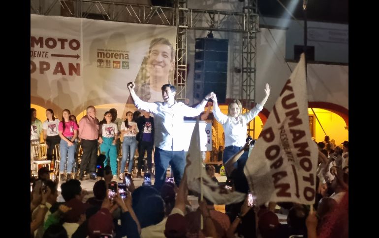 Pedro Kumamoto, candidato a la alcaldía de Zapopan por la coalición Sigamos Haciendo Historia (Morena, PT, Verde, Hagamos, Futuro), prometió que de ganar los comicios del 2 de junio, regresará la tranquilidad a Zapopan. EL INFORMADOR / J. Díaz