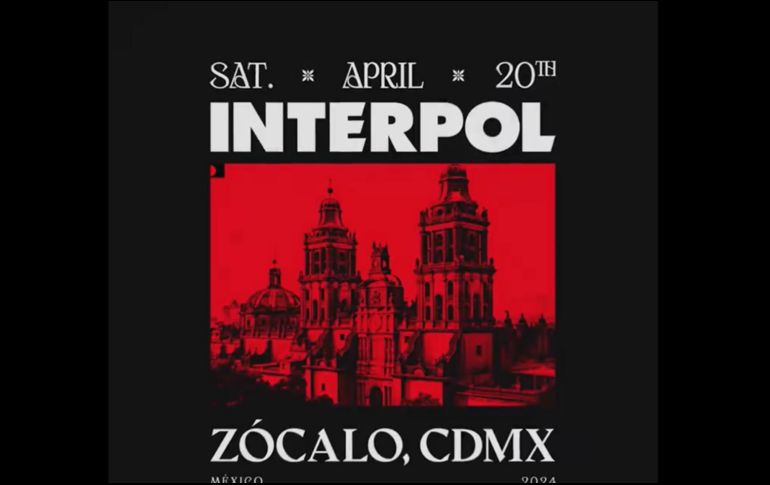 La banda de rock Interpol anunció fecha en el zócalo para presentar concierto gratuito. ESPECIAL / X:@@Interpol