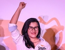 La abanderada naranja arrancó sus actividades proselitistas con un mitin en el Jardín Hidalgo, en el Centro de Tlaquepaque, acompañada del candidato a la gubernatura Pablo Lemus. EL INFORMADOR/ H. Figueroa.