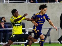 Tigres consiguió un importante gol de visitante gracias a André-Pierre Gignac, quien anotó a los 18 minutos con un certero cabezazo asistido por Diego Laínez. X / @TigresOficial