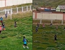 Disputar un encuentro de futbol en una cancha bajo condiciones precarias puede implicar grandes riesgos para los jugadores. ESPECIAL.