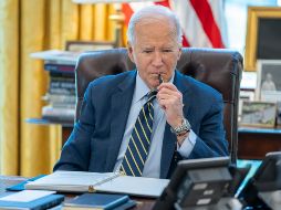 Biden durante su llamada con el primer ministro de Israel, Benjamín Netanyahu. EFE
