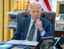 Biden durante su llamada con el primer ministro de Israel, Benjamín Netanyahu. EFE