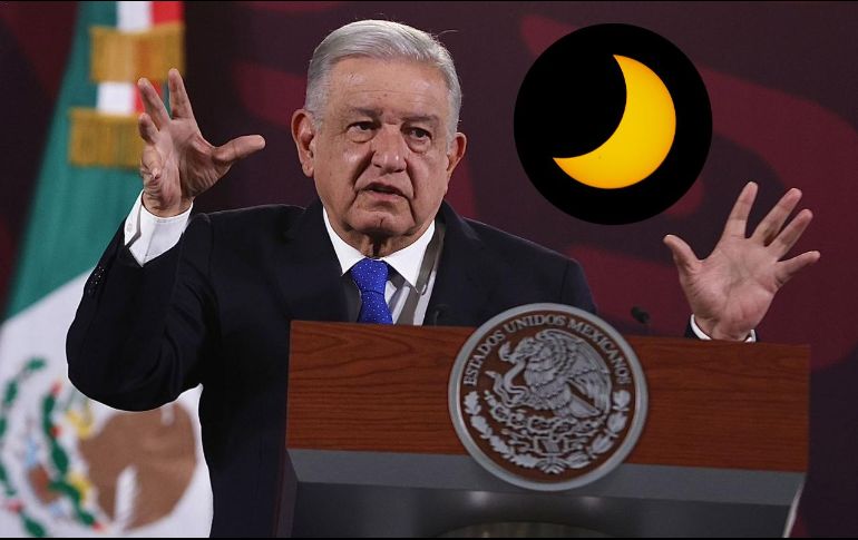 El presidente López Obrador pidió a los medios de comunicación a la divulgación sobre las medidas preventivas para observar el eclipse. SUN/ B. Fregoso