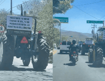 En tractores, los productores se manifestaron en las inmediaciones de López Mateos Sur. X/@adrianarceo3