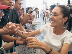 Claudia Sheinbaum encabezó un mitin en el recinto ferial de Chimalhuacán. EL UNIVERSAL