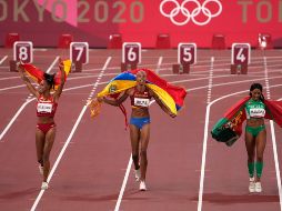 Yulimar Rojas no podrá defender su título olímpico en salto triple. AP/C. Riedel