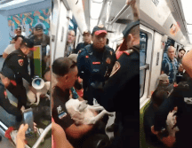 Pese a que el hombre les explicó a los uniformados que estaba haciendo uso del Metro por una emergencia veterinaria, la Policía ignoró sus palabras. ESPECIAL.