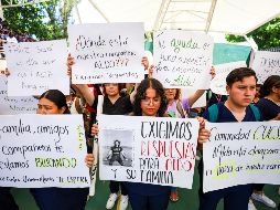 Particularmente, en el Centro Universitario de Ciencias de la Salud, donde Aldo estudiaba, se realizó una manifestación pacífica. EL INFORMADOR / A. NAVARRO