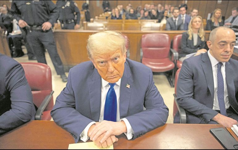 El ex presidente en espera del inicio de su juicio en un tribunal de Manhattan, en Nueva York. AFP