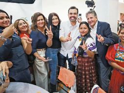 El candidato emecista estuvo con Jorge Álvarez Máynez, aspirante a  Presidente de México, y mujeres de negocios de Zapopan. ESPECIAL