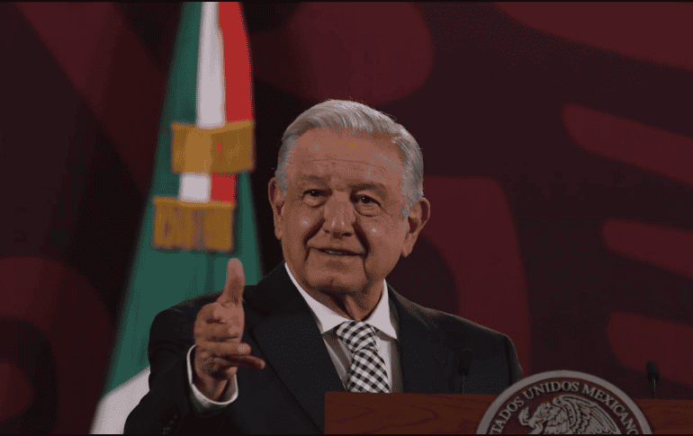 Andrés Manuel López Obrador, presidente de México, durante su conferencia matutina en Palacio Nacional. SUN/C. Mejía