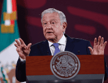 El Presidente López Obrador durante su conferencia matutina del día de hoy, viernes 26 de abril. EFE/ Sáshenka Gutierrez