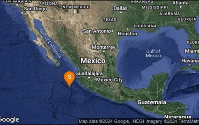 Se registró un sismo a las 05:38 horas a 300 kilómetros al suroeste de Puerto Vallarta. X / @SismologicoMX