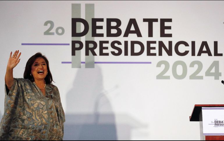 Gálvez criticó al partido oficialista Morena, acusándolo de tener vínculos con el narcotráfico y de rendir culto a la Santa Muerte. EFE / S. Gutiérrez