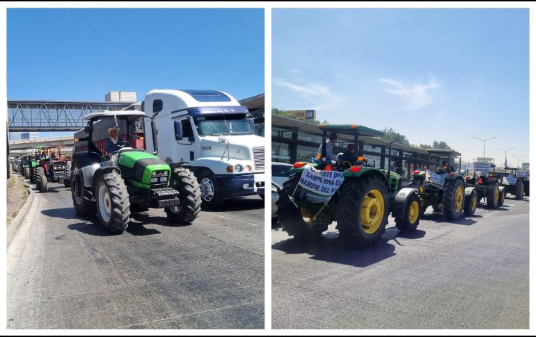 Los manifestantes exigen apoyo del gobierno federal para equidad y venta a precios justos del grano. EL INFORMADOR / J. Velazco