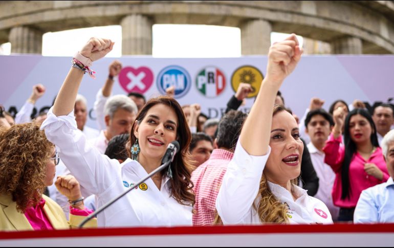 Fuerza y Corazón por Jalisco. Laura Haro, candidata a gobernadora, y Diana González, candidata a presidente de Guadalajara. EL INFORMADOR/H. Figueroa