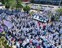 En el centro de la ciudad, la Federación General de Trabajadores del Estado y sus Municipios (FGTEM) también realizó una manifestación. EL INFORMADOR / A. NAVARRO