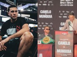 La conferencia de prensa previa a la pelea “Canelo” vs Munguía dio lugar a un tenso encuentro entre el pugilista Saúl Álvarez y su ex promotor Óscar de la Hoya. Instagram/ @benavidez300 / ESPECIAL.
