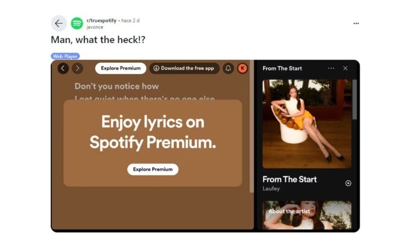 Esta es la notificación de Spotify. ESPECIAL 