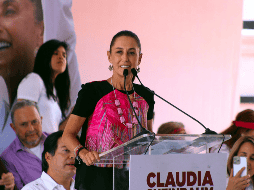 La candidata de Morena prometió paz y prosperidad a los guanajuatenses. EFE/L. Ramírez