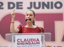 Acompañada de Clara Brugada, la candidata criticó a sus adversarios políticos en el marco de la celebración nacional. EL UNIVERSAL