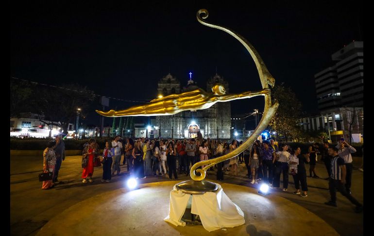 El recorrido comenzó en la Catedral de Guadalajara y terminó en las inmediaciones de El Santuario, atravesando el Paseo Fray Antonio Alcalde, donde el público asistente pudo admirar 14 esculturas de importante formato. EL INFORMADOR / A. Navarro