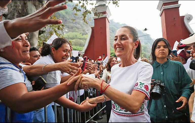 Claudia Sheinbaum, candidata presidencial por la coalición “Sigamos Haciendo Historia”, encabezó un mitin en el Centro de Orizaba. EL UNIVERSAL