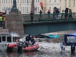 La temperatura del agua en los canales de la ciudad báltica es más baja de lo habitual, ya que estos días Rusia sufre una ola de frío anómala para esta época del año. EFE/A.  Maltsev.