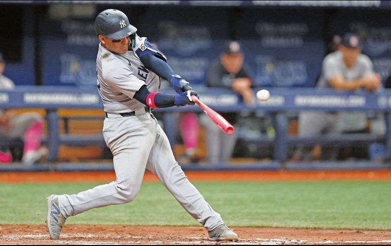 José Treviño conectó dos de los cinco cuadrangulares de los Yankees. AFP