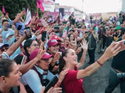 En ambos eventos la candidata de la coalición “Sigamos Haciendo Historia” será acompañada por la candidata al Gobierno del Estado, Claudia Delgadillo. ESPECIAL.