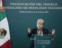 Alicia Bárcena habla durante una rueda de prensa para la presentación del Modelo Mexicano de Movilidad Humana. EFE/ J. Méndez