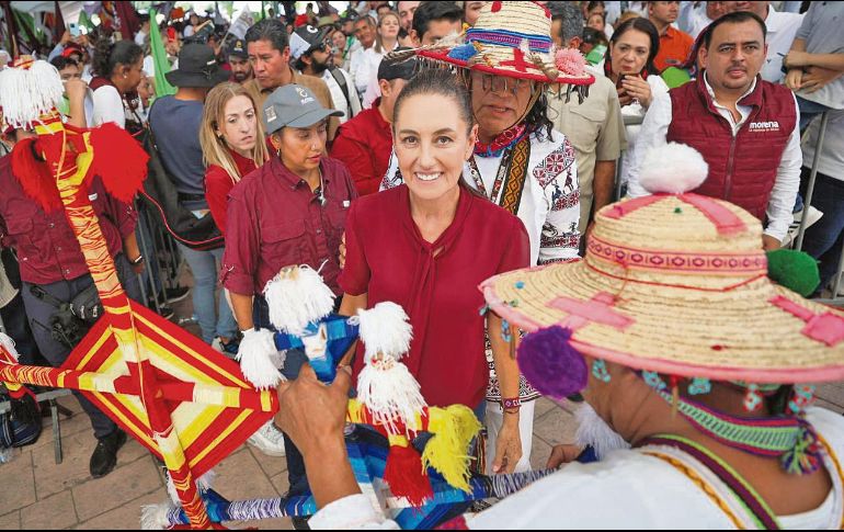 La aspirante morenista estuvo en el Estado de Nayarit. EL UNIVERSAL