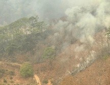 Los brigadistas también reciben apoyo aéreo del helicóptero Witari de la Semadet. ESPECIAL