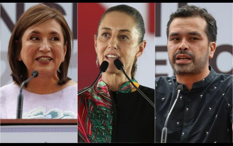 Xóchitl Gálvez, Claudia Sheinbaum y Jorge Álvarez Máynez compartirán sus propuestas ante los mexicanos .ESPECIAL