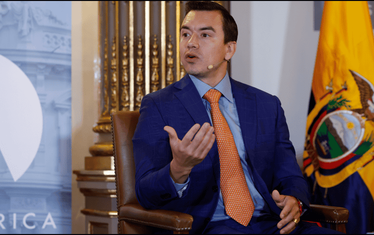 El presidente de Ecuador, Daniel Noboa, se mostró abierto a arreglar las diferencias con México si respeta la no intervención. EFE / C. Moya