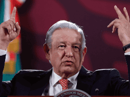 El Presidente de Mexico Andres Manuel López Obrador durante una conferencia de prensa en el Palacio Nacional de la Ciudad de Mexico. EFE/Sáshenka Gutierrez
