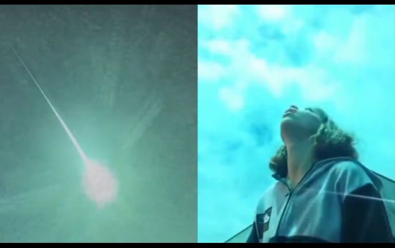 Una usuaria de TikTok grabó el momento exacto en que la luz verde pasaba sobre ella, generando un impactante espectáculo en el cielo. ESPECIAL