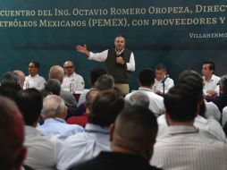 Romero Oropeza está de gira de trabajo por el sureste del país, y realiza una serie de encuentros con los principales proveedores de Pemex. X/@Pemex