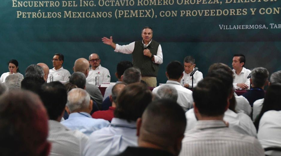 Romero Oropeza está de gira de trabajo por el sureste del país, y realiza una serie de encuentros con los principales proveedores de Pemex. X/@Pemex