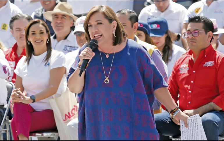 Xóchitl Gálvez dijo que Sheinbaum es un peligro para la democracia. EFE/H. Ríos