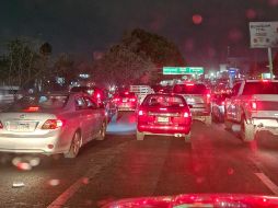 La lluvia de este 28 de mayo, provocó tráfico pesado en diferentes puntos del Área Metropolitana de Guadalajara. ESPECIAL/X