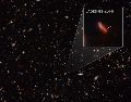 Los científicos determinaron que una de esas galaxias, JADES-GS-z14-0, se encuentra a un desplazamiento al rojo de 14.32. ESPECIAL / NASA