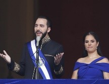 Nayib Bukele, de 42 años, fue reelegido con el 85% de los votos, en un país donde es altamente popular por su combate frontal a las poderosas pandillas. EFE / B. Velasco